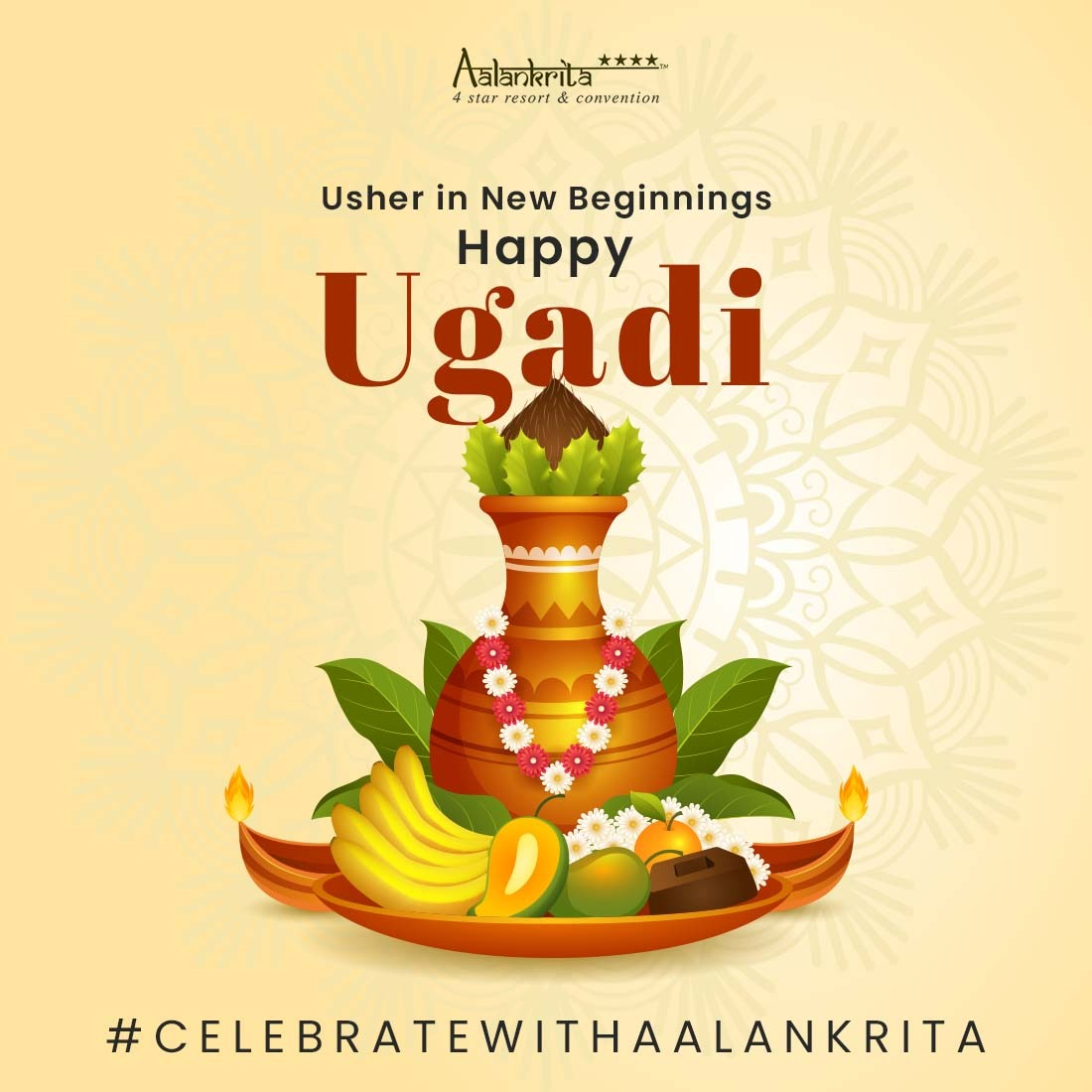 May this vibrant festival fill your life with happiness, prosperity, and endless joy. Let's welcome the new year with renewed spirits and cherish the beauty of traditions.  Let's celebrate the spirit of new beginnings together. #CelebrateWithAalankrita #HappyUgadi #NewBeginings