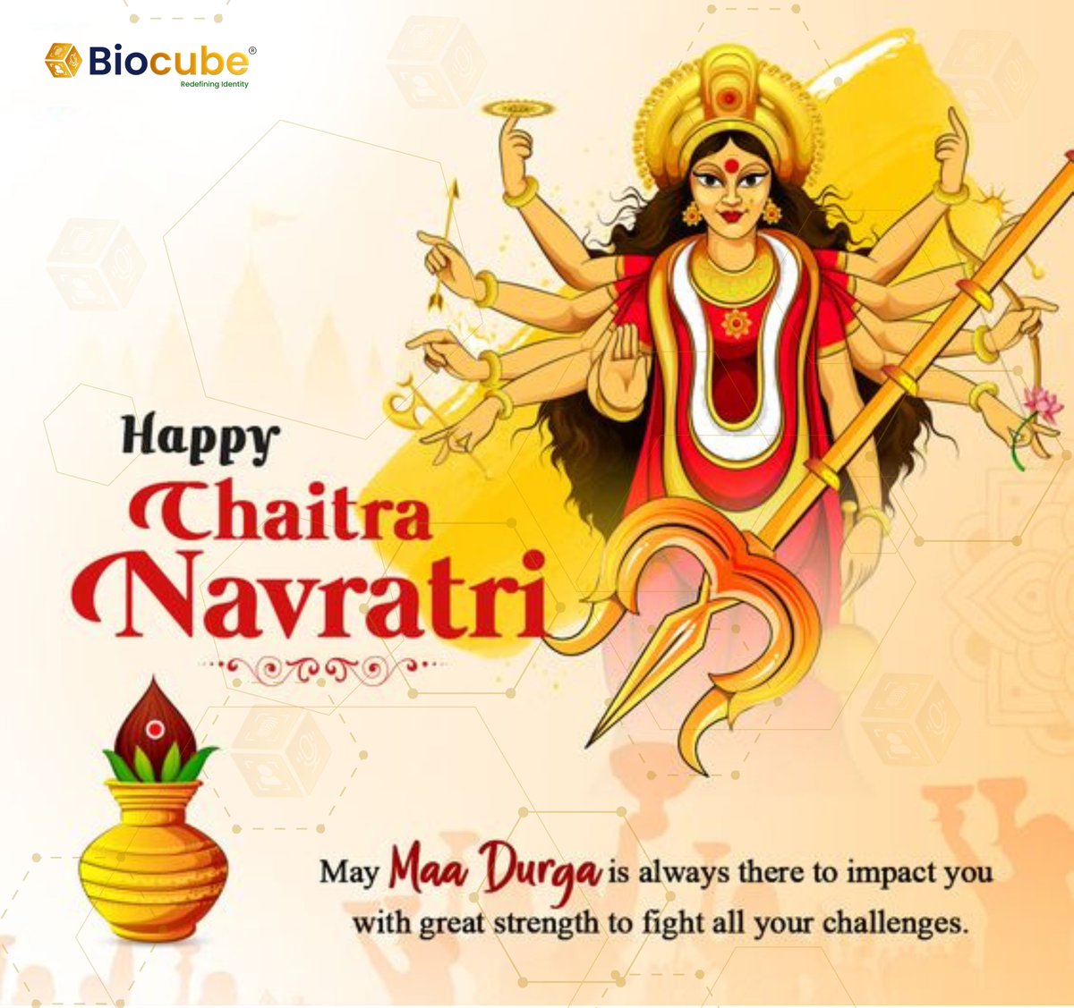 🕉️ ॥ Sarva Mangala Mangalye Shive Sarvartha Sadhike, Sharanye Tryambake Gauri Narayani Namostute॥🙏 

@Biocube_AI wishes you all a very #HappyChaitraNavratri! May this auspicious #festival bring boundless #happiness and #prosperity to your life.
#HappyNavtratri #ChaitraNavratri