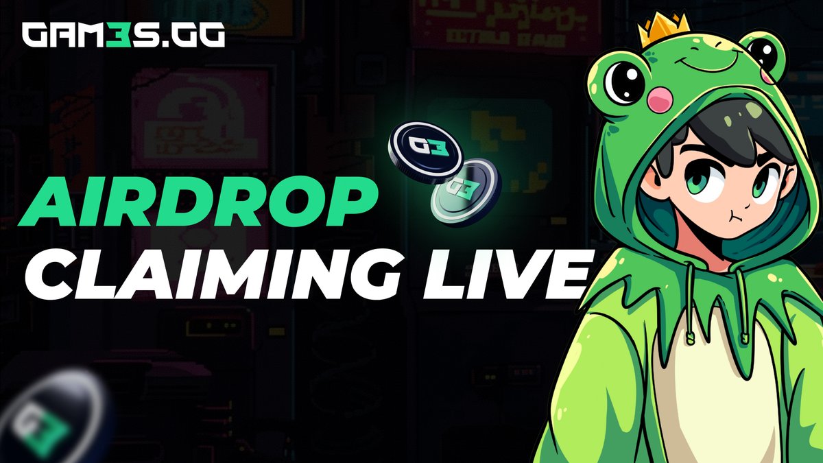 gamesdotgg's tweet photo. $G3 Phase One Airdrop: Now Live 💚

Everyone has 30 days to claim their tokens - but since many of you are super excited &amp; don't like waiting... 😅 

Eligible users can claim directly here: https://t.co/T5FIqbnOrd 
🚨 Always verify the domain against official channels. https://t.co/1Ws26uTSV0
