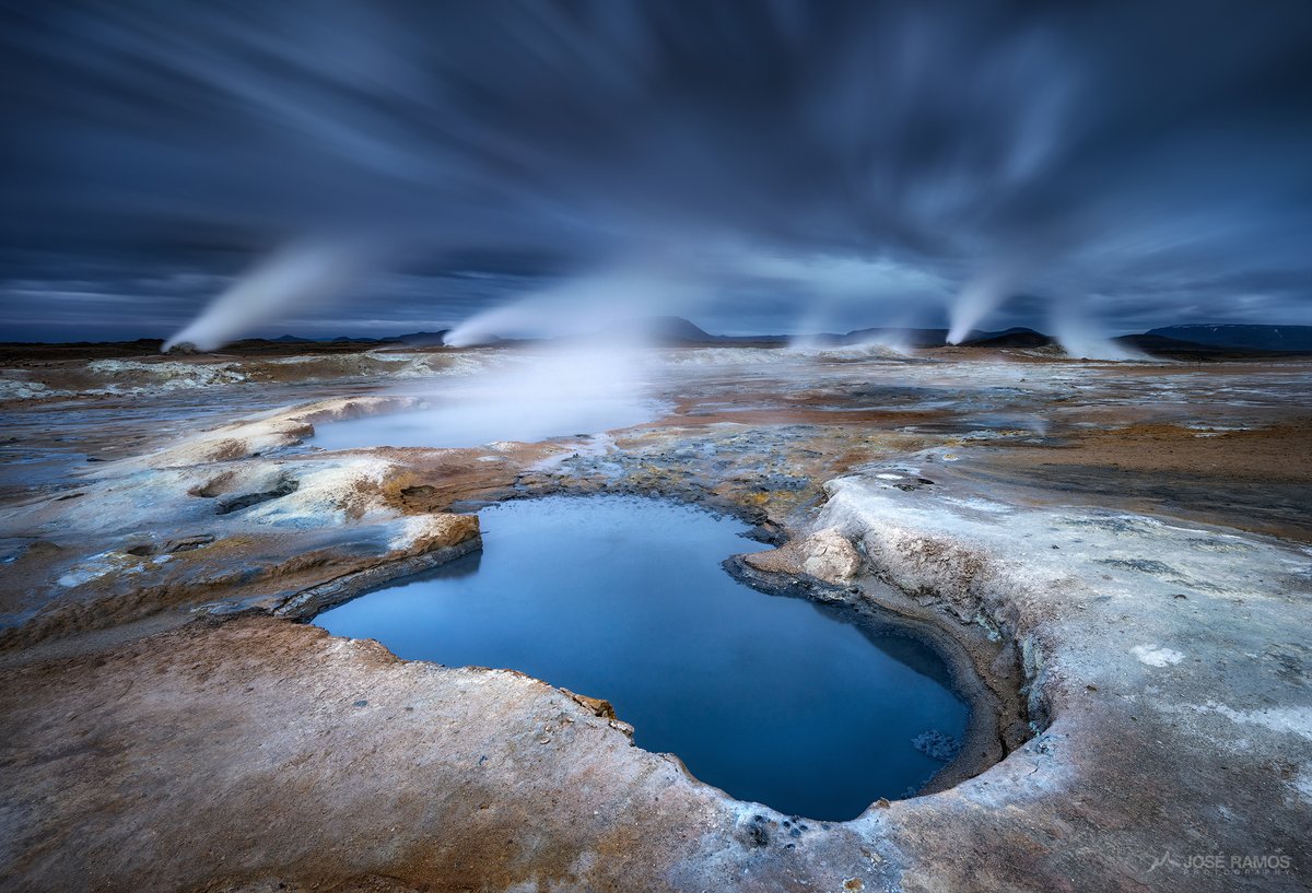 GM! Starting right now a 12 hour telepsychiatry marathon! 🙏 I am missing Iceland so much. Will leave you with 'Creation', a long exposure photo made in the Hverir Geothermal area, collected by legend @jmpailhon 💙