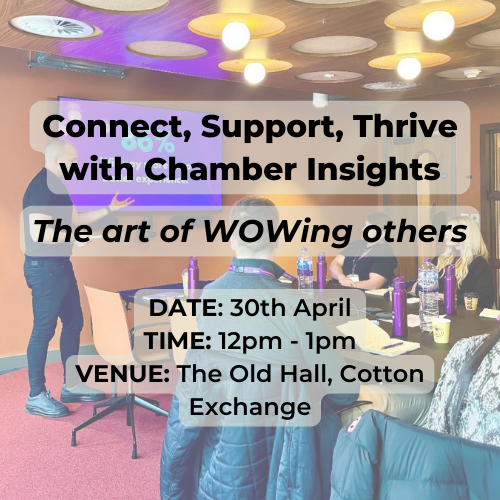 Join us in launching the first of our Chamber Insights workshops in partnership with @BW_SciTech🤝 Elevate your influence, relationships and business through the art of wowing✨ @waystowow Register your place today⬇️ liverpoolchamber.org.uk/events/connect…