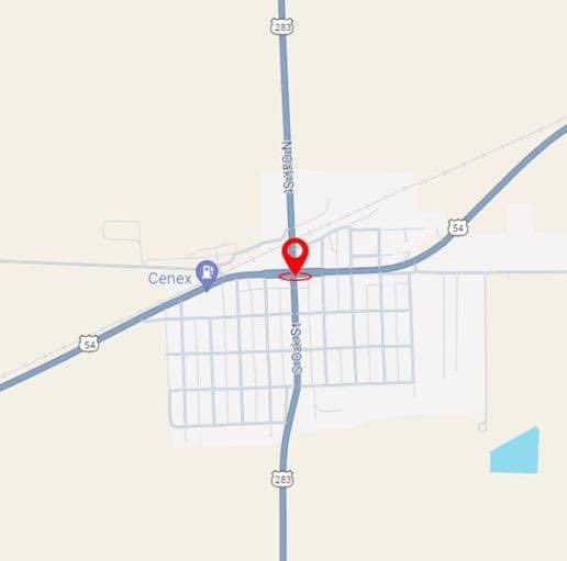 MINNEOLA-Improvements at U.S. 54/283 intersection underway U.S. 54 traffic will be reduced to one lane in each direction at the intersection. All lanes within the work zone area on U.S. 54 and U.S. 283 will be restricted to 12 feet. Access to all businesses will be maintained