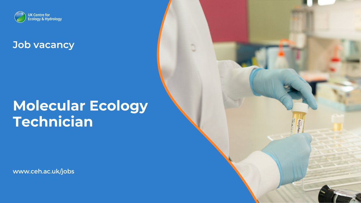 📢 Job alert! We're looking for a Molecular Ecology Technician to provide support for key projects including @CEH_Honey 🐝🍯🧬 Gain training in molecular biology skills including sample processing, DNA extraction, PCR & data analysis! Apply now: ceh.wd3.myworkdayjobs.com/CEH_Careers/jo…