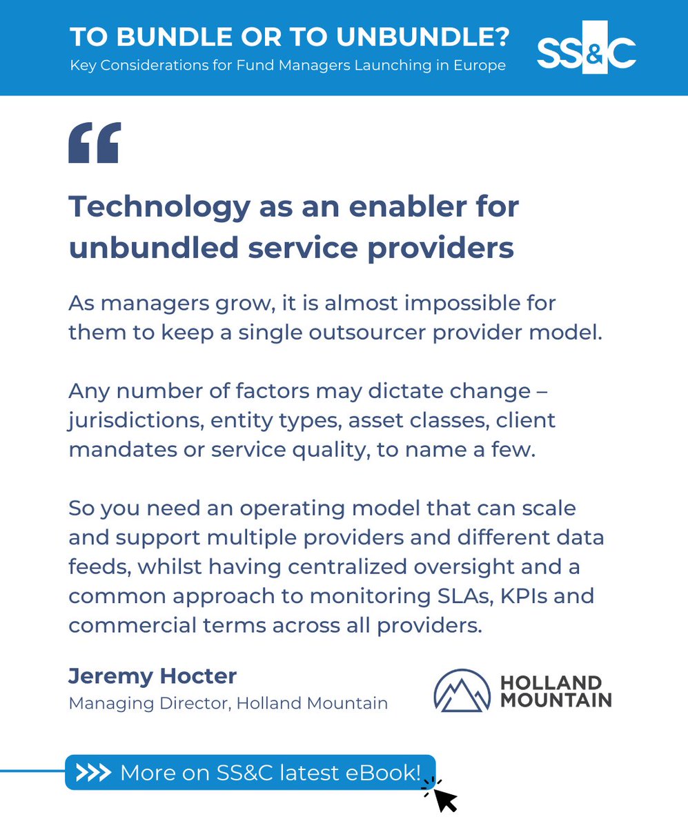 If growth is your goal, keeping a single service provider model is challenging. Technology is a key enabler to have an unbundled service provider model and scale operations effectively.

Dive into <a href="/SSCTechnologies/">SS&C Technologies</a>' latest eBook for more insights.

👉ssctech.com/resources/form…