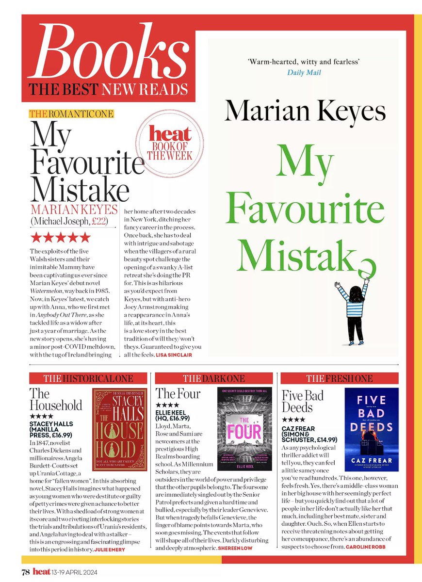 Another two brilliant reviews for an equally brilliant book! #TheFour by @elliekeel1 is out this Thursday! 🩷📚🎉 @HQstories ‘Addictive debut…sharp, compelling’ @PlatinumMagUK ‘Darkly disturbing and deeply atmospheric’ @heatworld