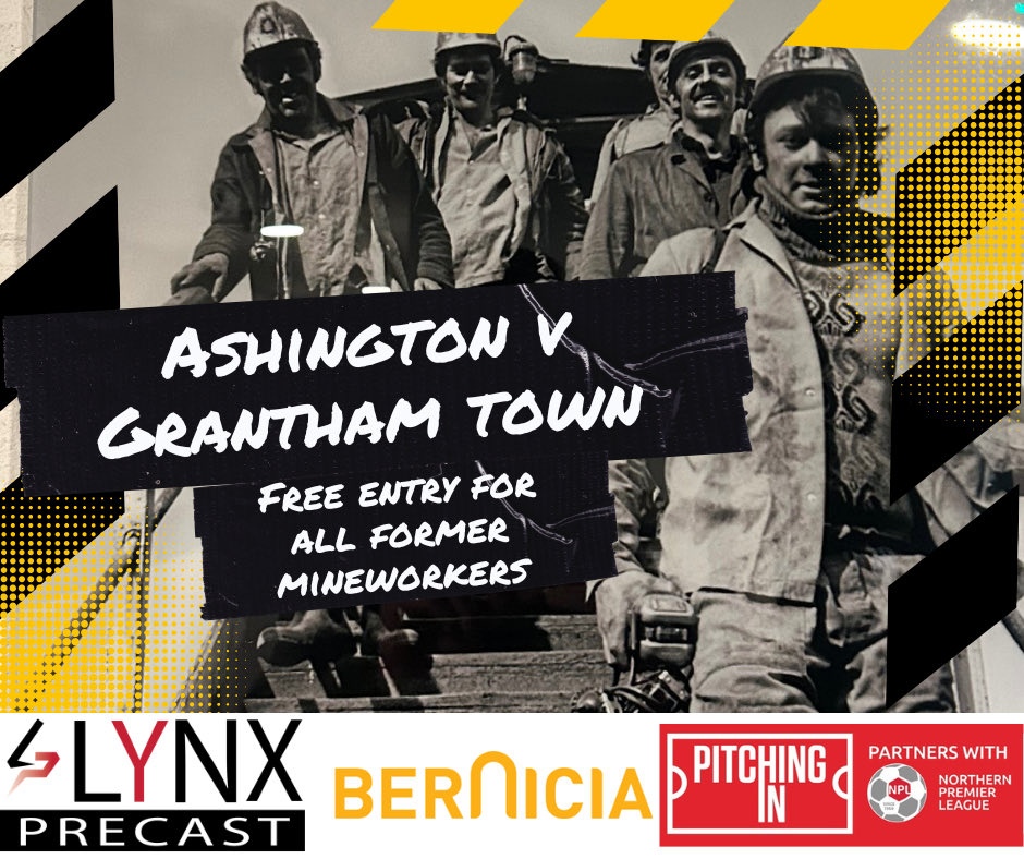 Former mineworkers are offered free entry to @Ashington_FC’s home game this Saturday, April 13. The club is making the offer to mark the 40th anniversary of the 1984-85 Miners Strike. The opposition is Grantham Town. Kick off is 3pm. (1/2)