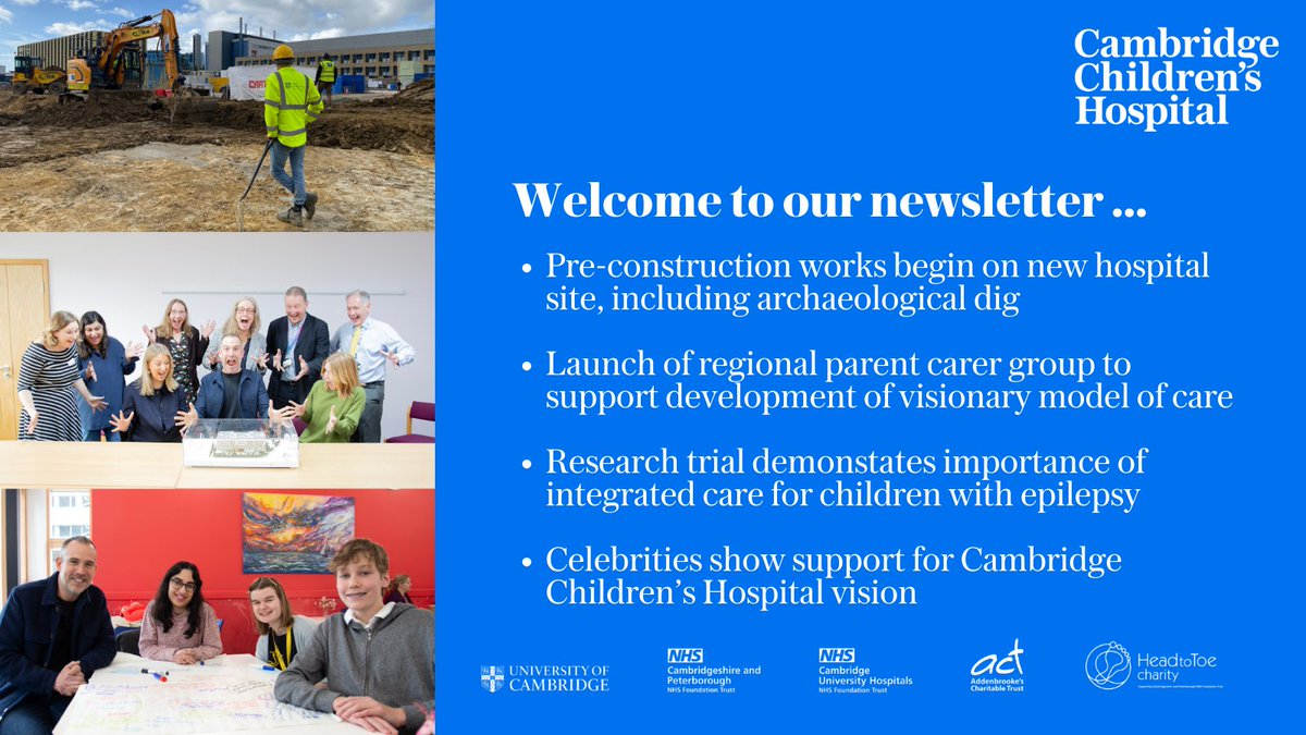 It’s been a busy few months for the @CambChildrens project! Our jam-packed April newsletter is out now. Take 5 mins and read about our progress to build the first specialist children’s hospital for the East of England😃👉tinyurl.com/4pxasnff @CPFT_NHS @CUH_NHS @Cambridge_Uni