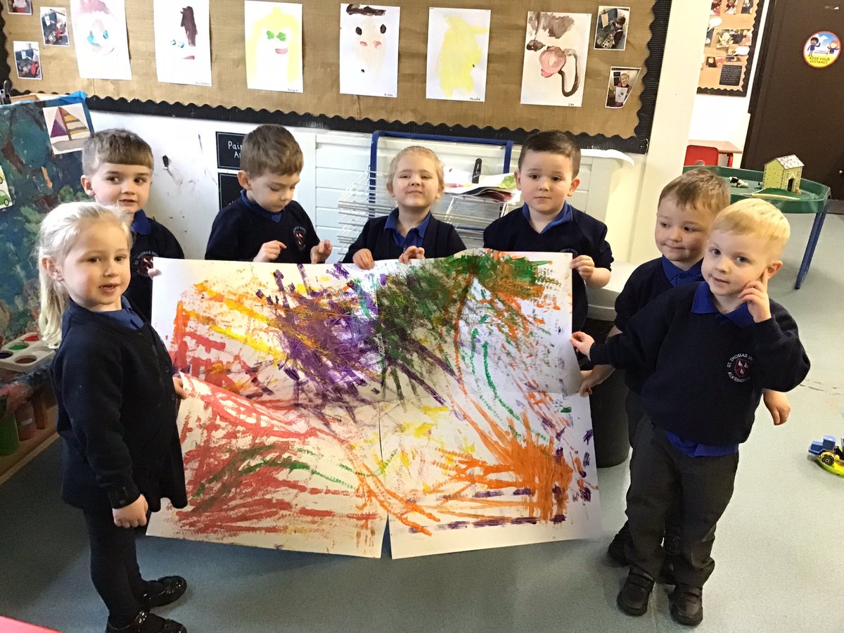 MissByrneSTM's tweet image. Happy Tuesday!
Today we have made marks and tracks using vehicles and different coloured paint!
The children got SO much out of this activity plus had so much fun 🤩 
#EYFSEAD
#EYFSGM
#EYFSCL