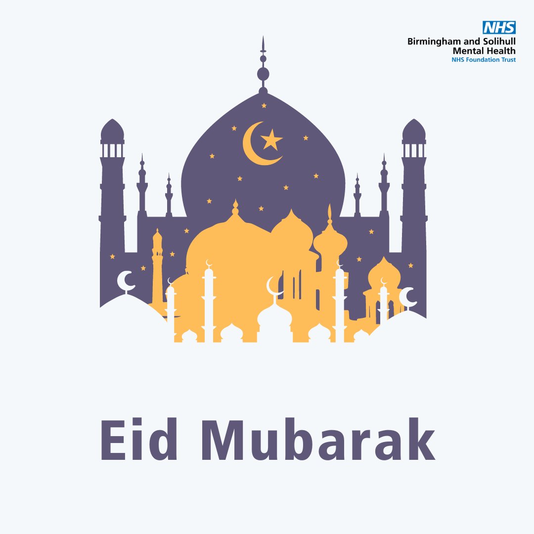 Team BSMHFT would like to wish all our Muslim services users, patients and colleagues Eid Mubarak!✨🌙