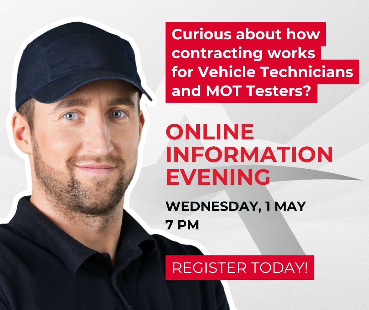 Save the date! Wednesday, 1 May at 7 pm 🗓️ Join our FREE online open evening and discover the opportunities of contracting with Autotech Recruit. Don't forget to sign up 👉 autotechrecruit.co.uk/new-contractor… ⁠ #Automotive #Contracting #OpenEvening