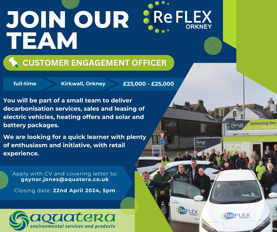 📢We are hiring! If you would like to be part of the ReFLEX team, we would love to hear from you⚡️ For more information visit ➡️reflexorkney.co.uk/news/we-are-hi… You can also contact us at ☎️01856 850088 if you wish to discuss further.