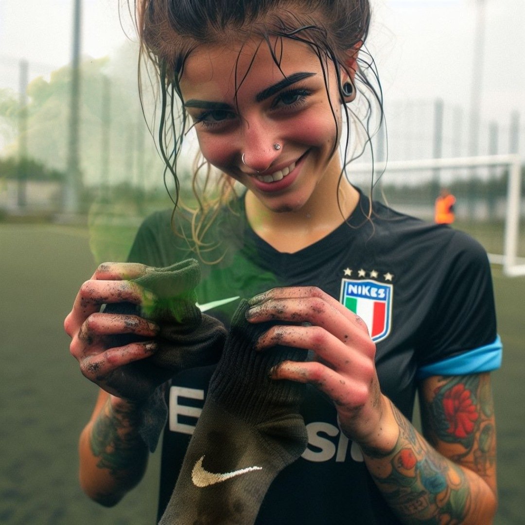 You lost the bet with this mean girl, she scored the goal and you have to worship her and her stinky sweaty socks.🤢🐶