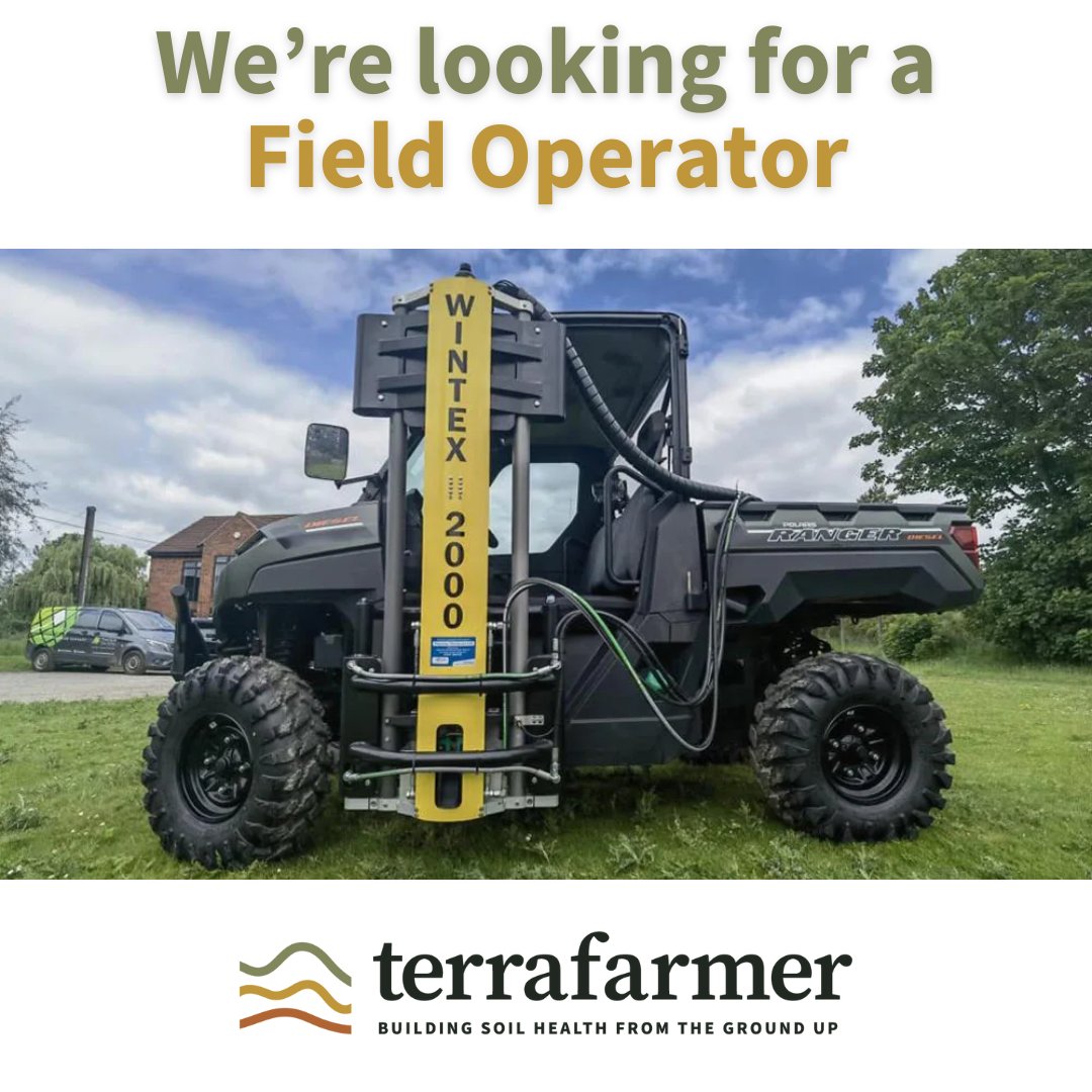 We’re seeking a Field Operative to join our friendly #Yorksire team. Extensive UK travel, operating one of our hi-tech RTV vehicles to take GPS-located #soil samples/scans for valued clients. Interested?👇 terrafarmer.co.uk/agricultural-j… #agriculturaljobs #Yorkshirejobs #CountrysideJobs