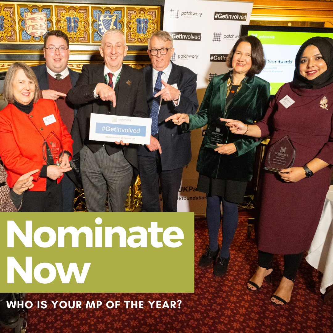 In December we celebrated our 11th MP of the Year Awards and we're now looking for our next award winners! If there's an MP you think deserves to be recognised for their commitment to underrepresented communities, nominate them now: patchworkfoundation.org.uk/our-work/mp-of… #MPOTY #GetInvolved