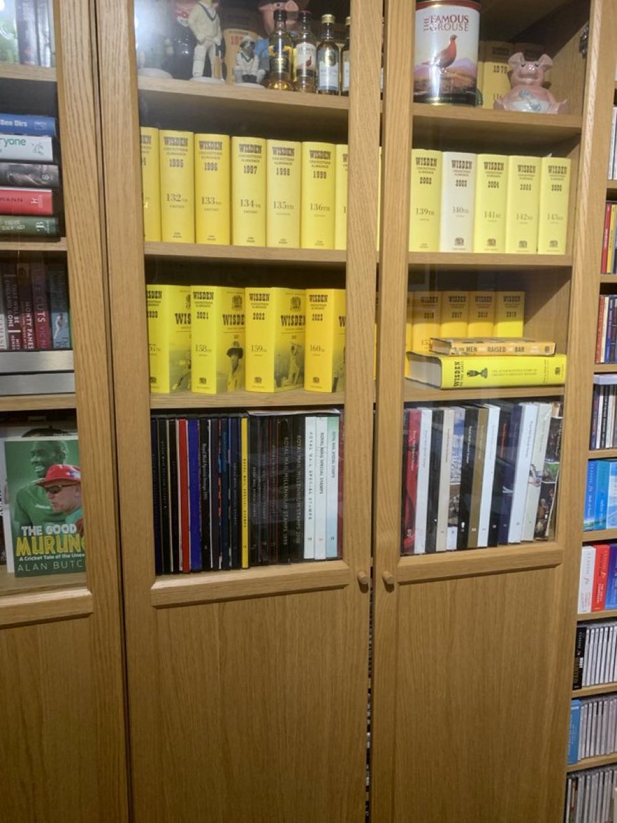 Nine days to go until the 2024 Almanack. Kev Buschhold’s shelves are a reminder of the joys of owning a beautiful hardback run of Wisdens, and growing it backwards. Use the hashtag #MyWisdenCollection and show us yours! Get 50% off the 2024 edition at wisdenalmanack.com.
