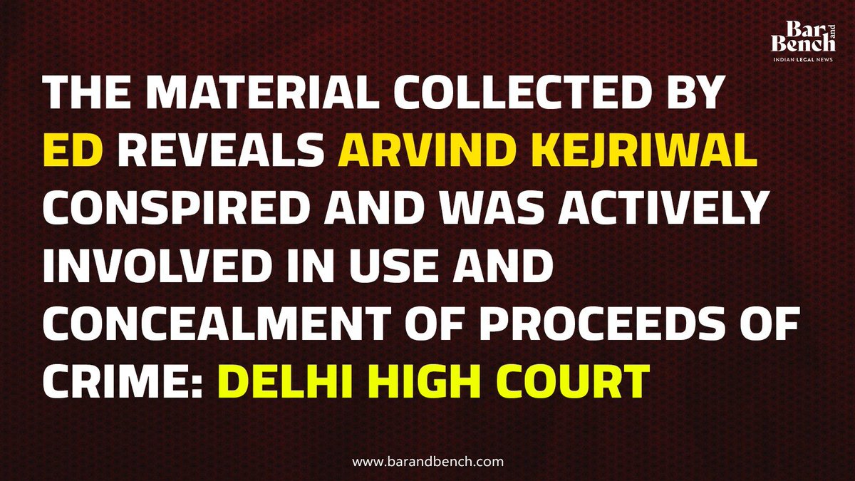 Big news :  Delhi HC  says that Kejriwal was deeply involved in the Liquor scam & ED has presented enough evidence against him.

Kejriwal is gone for long....