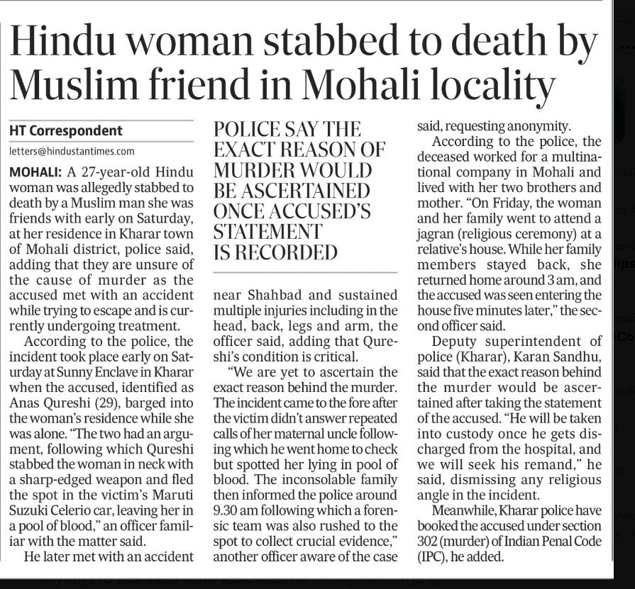 Below is the sample of how India’s two major national newspapers - TOI and HT have covered two different crime related cases with blatant targeting of Muslims. India’s new Rawanda radio isn’t the Right Wing rags but the so called mainstream media. @timesofindia @htTweets