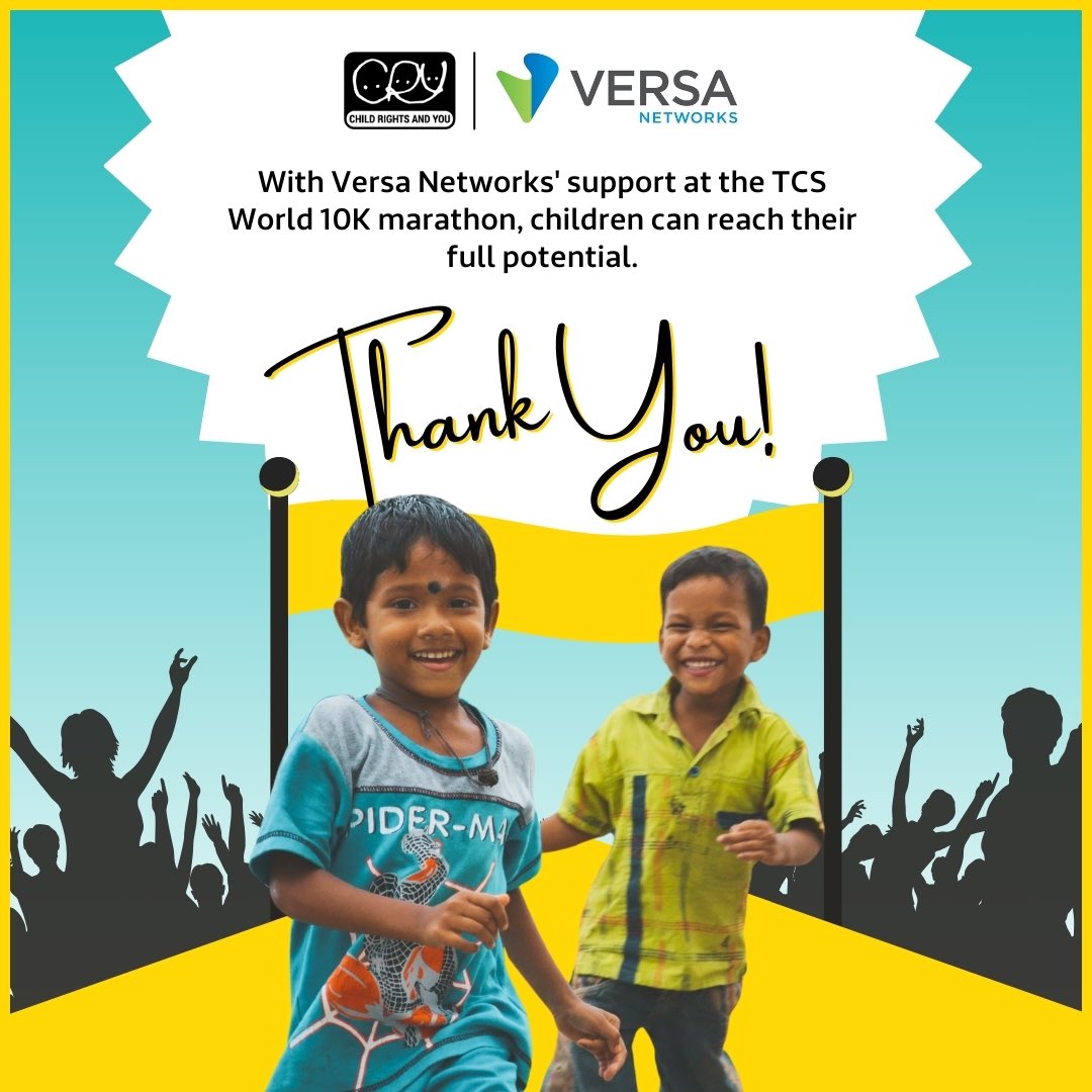 A shout-out to everyone at Versa Networks who is participating in the TCS World 10K marathon and helping us give India's children a chance to shine. @versanetworks @TCSWorld10K