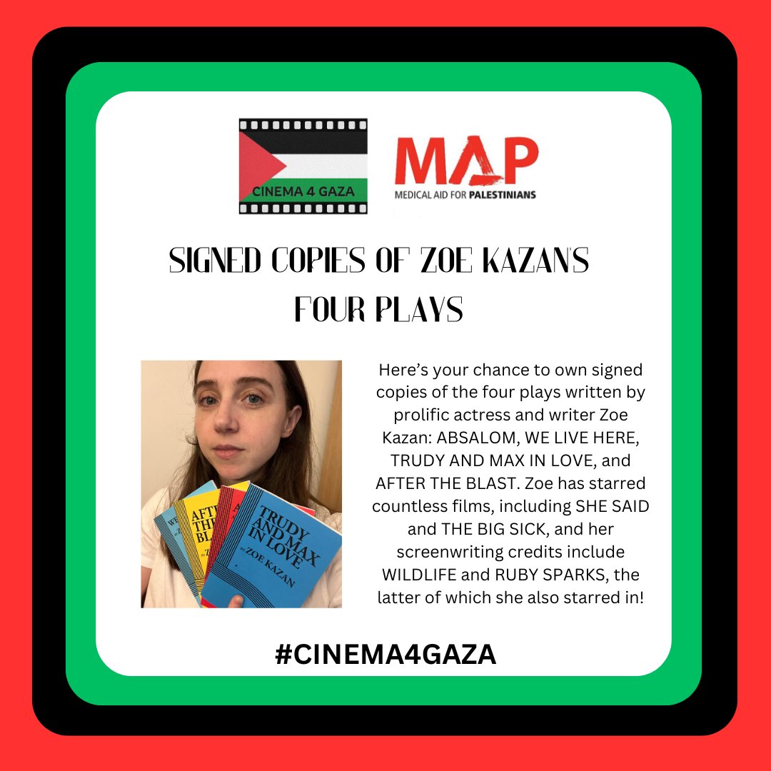 You have helped @Cinema4Gaza raise £121K!!! We have some last-minute lots from BENEDICT WONG! MORGAN SPECTOR! GUILLERMO DEL TORO! ZOE KAZAN! PAUL DANO! JOE ALWYN AND MORE! Check out the updated catalogue and keep bidding and donating for Palestine! uk.givergy.com/cinemaforgaza/…