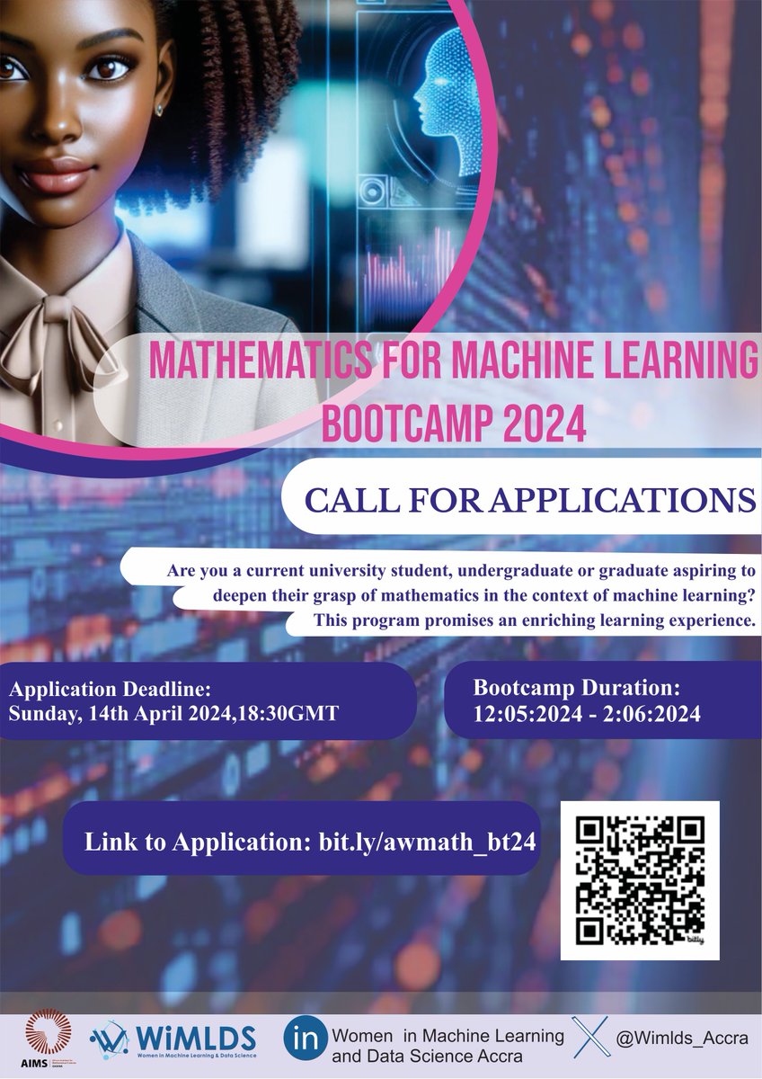 The deadline for our Maths Bootcamp is fast approaching‼️ Slots are limited so do fill out the form carefully! The deadline is on the Sunday 14th April, 2024 18:30 GMT, which is just a few days away! Bootcamp Duration : 12/05/2024 - 02/06/2024 Apply via bit.ly/awmath_bt24