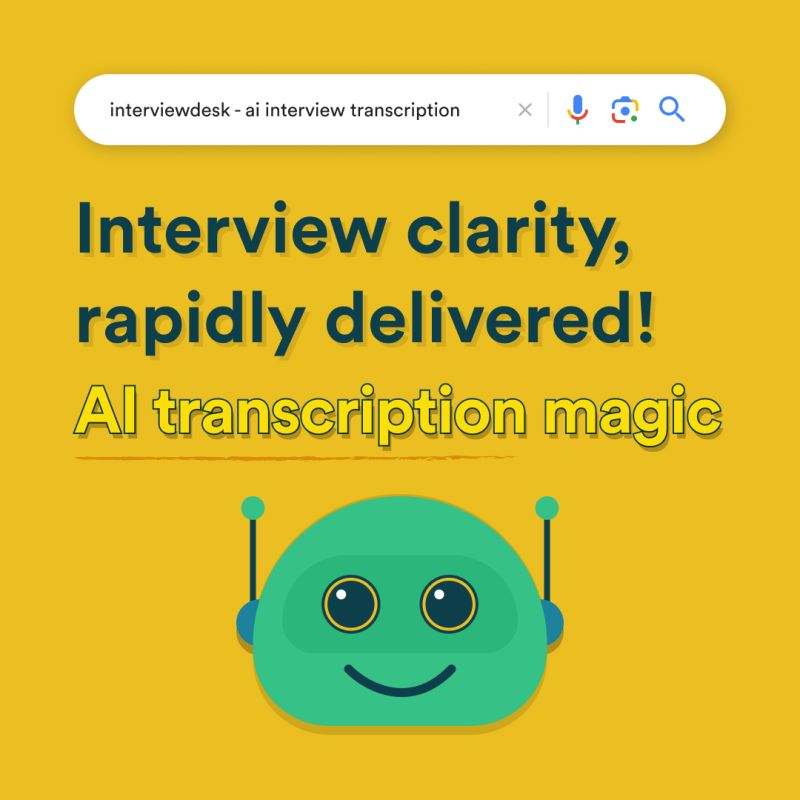 interview_desk's tweet image. Our advanced transcription magic ensures your interviews are crystal clear and accessible, making the hiring process seamless🌐✨ 

Sign up: lnkd.in/gGcFJykY

#InterviewTech #AIInnovation #InterviewDesk #AIInterviews #InterviewTranscription