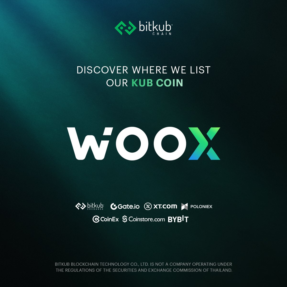 Our $KUB coin is now available on @_WOO_X.

WOO Network is a deep liquidity network connecting traders, exchanges, institutions, and DeFi platforms with democratized access to the best-in-class liquidity and trading execution at lower or zero cost. Its flagship, WOO X, is a…
