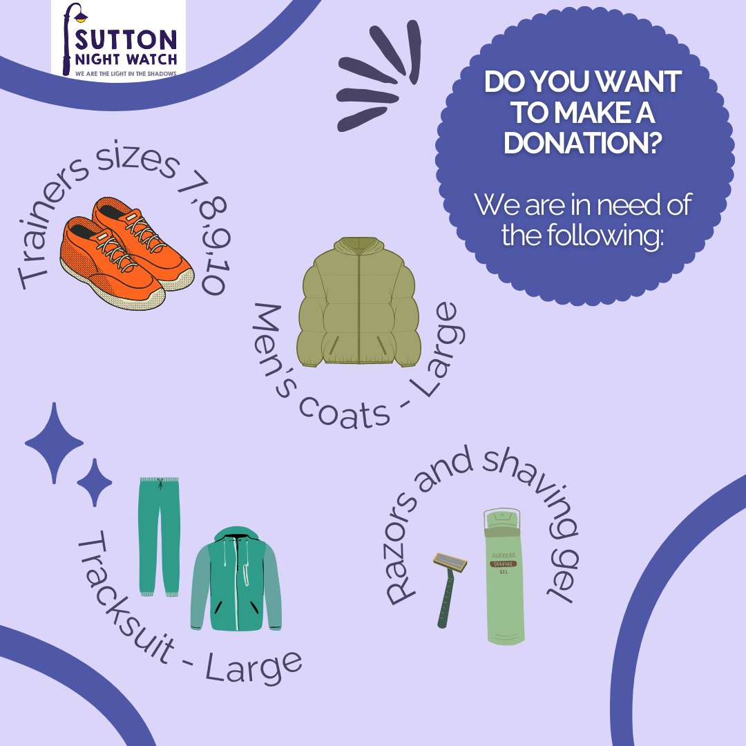 Help us with your donations to support our local community! 🙏🧔✨

We are seeking donations for the following items. 

Drop off your donations at 35 Manor Road, Wallington, SM6 0BW.

Thank you for your generosity! 🛍️🧥

#HelpingThoseInNeed #DonateToday #SNWCharity