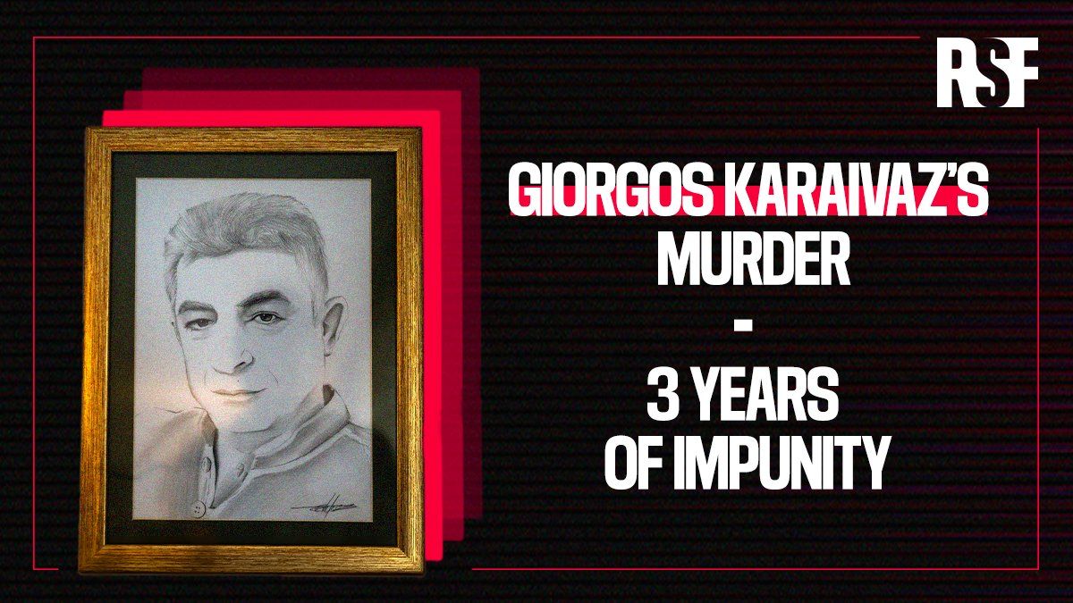 Reporters Without Borders:  3 years after journalist #GiorgosKaraivaz's killing, RSF denounces the lack of significant progress in the investigation. We urge the authorities to swiftly bring all perpetrators to justice, in line with PM's promises... buff.ly/3TUb02K
