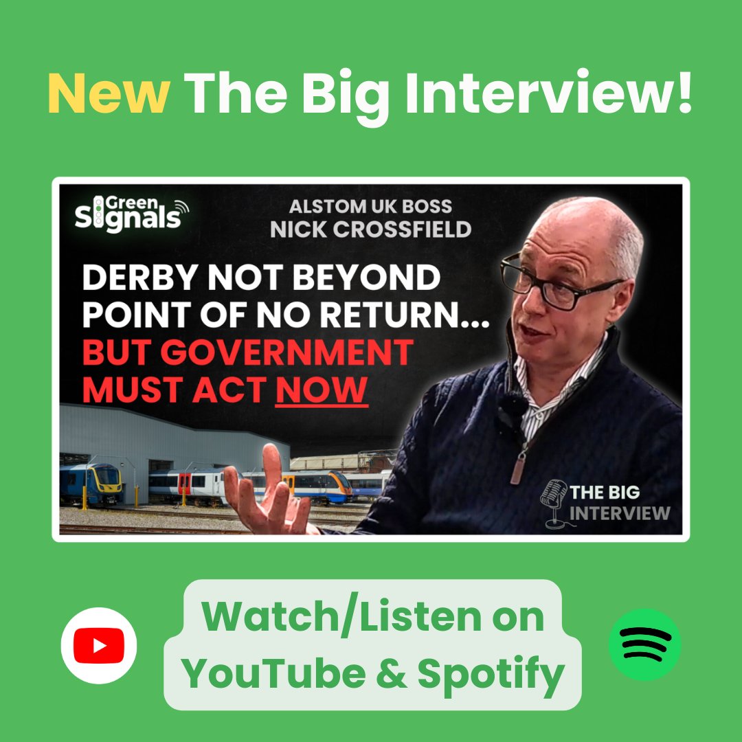 Here it is... @SRichardBowker's interview with @AlstomUK MD Nick Crossfield. A story of government and civil service bureaucracy, procrastination, and world-class dithering. It's still possible to save Derby... but it's 1 minute to midnight. Watch now: youtu.be/aRLaioz1ZB8