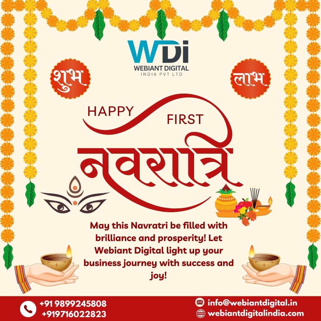 May the vibrant colors of Navratri bring joy and . . Team- Webiant Digital India For More Details Contact :- 📞+91-9899245808, 9716022823 🌐webiantdigitalindia.com #wdi #digitalmarketing #webiantdigitalindia #googleadwordMay