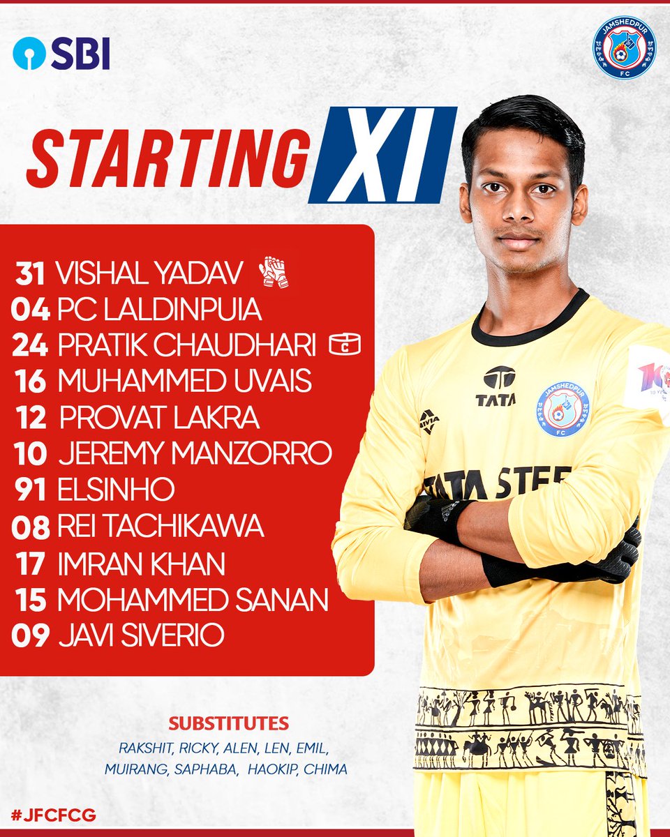 #TeamNews: Head Coach Khalid Jamil made one change to the squad that faced #CFC with Vishal Yadav returning to the Starting XI. Here's how we line-up for #JFCFCG #JamKeKhelo
