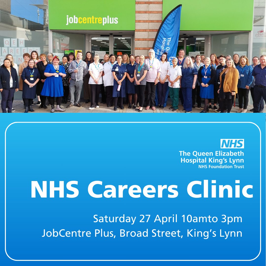 Are you interested in a career in the NHS? Do you want to make a difference? If the answer is yes, then please join us at our NHS Careers Clinic on Saturday 27 April 2024 - 10:00am to 3:00pm Find out more here: ow.ly/BkBo50Rbcil