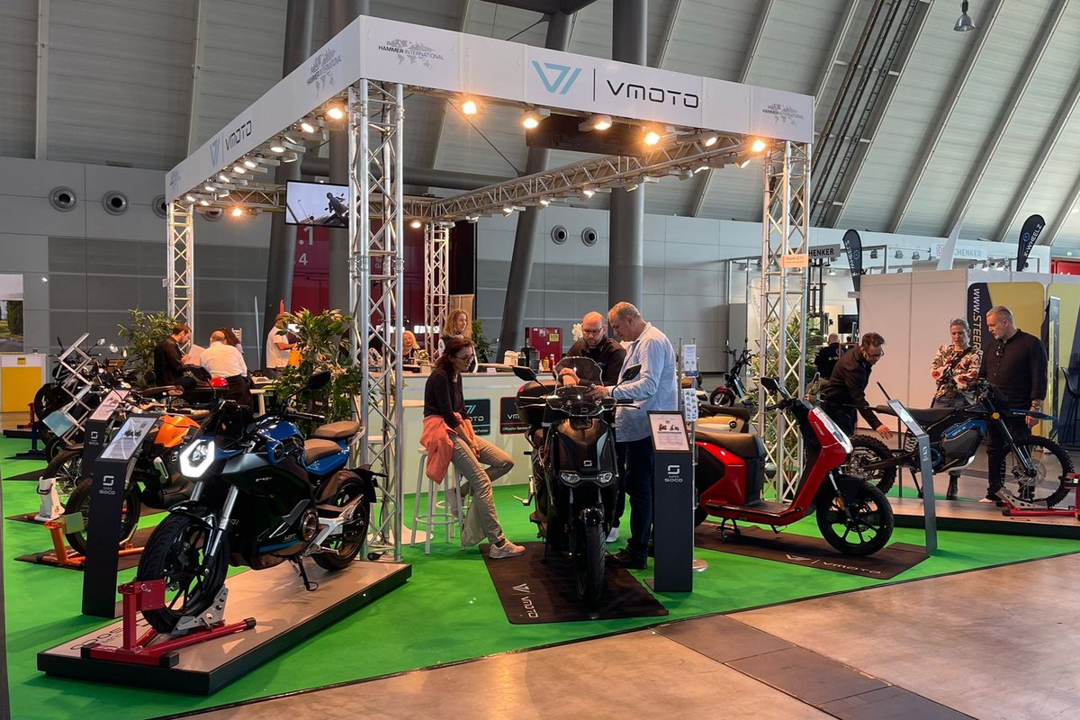 vmotosoco's tweet photo. From April 4-7, Vmoto showcased its cutting-edge EVs at the I-Mobility event in Stuttgart.
With its range of 100% electric vehicles and the exceptional professionalism and expertise of the Vmoto Germany Team, our participation proved to be a huge success.
#Vmoto #IMobility https://t.co/f0HZ0L3Mgy