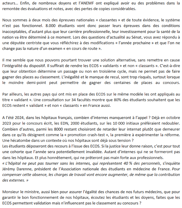 damienmaudt's tweet photo. Monsieur le Ministre, 
Je vous ai adressé une Question écrite au sujet des ECOS de 6ème année. Il semble urgent de revoir l'aspect "classant" de cette épreuve. https://t.co/KS4KFByZuI