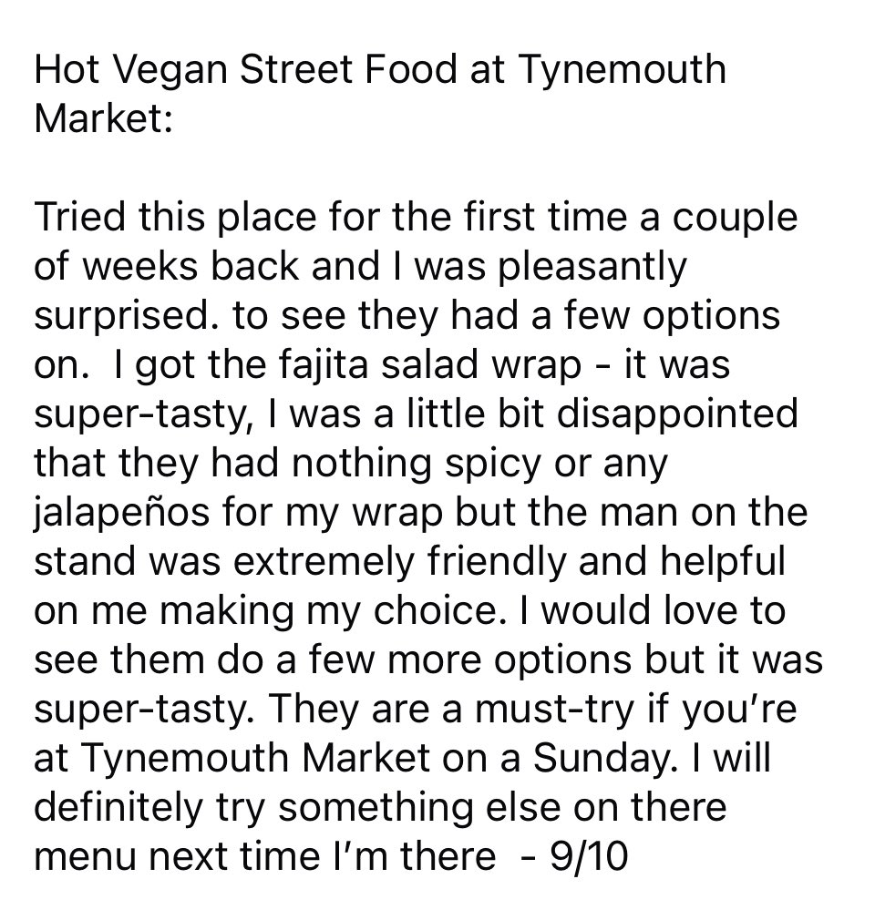 Welcome to Maz's latest food review, this time looking at street food:

#veganstreetfood #streetfood #vegan #whatveganseat #plantbased #tynemouth