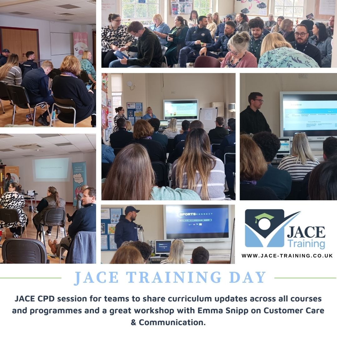 Our JACE teams enjoyed a training day whilst our students are having their Easter Holidays. Sharing curriculum updates across programmes and an excellent workshop from Emma Snipp on Customer Care & Communication #thankyou #apprenticeships #cpd #Training #wallington #crawley