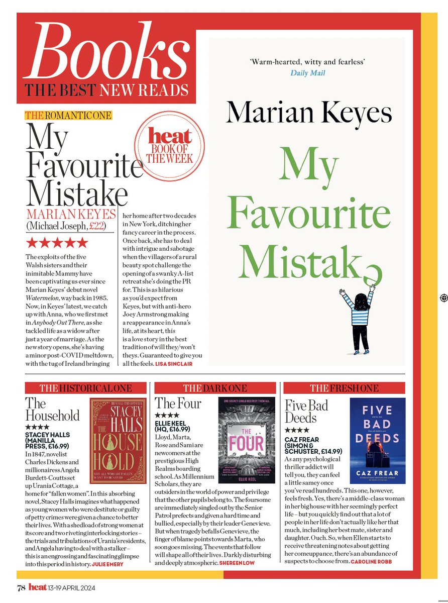 It's a grey old @heatworld day, but I've got the hottest reads of the week from @MarianKeyes @stacey_halls @CazziF and @elliekeel1 @MichaelJBooks @bonnierbooks_uk @HQstories @simonschusterUK 😎🔥