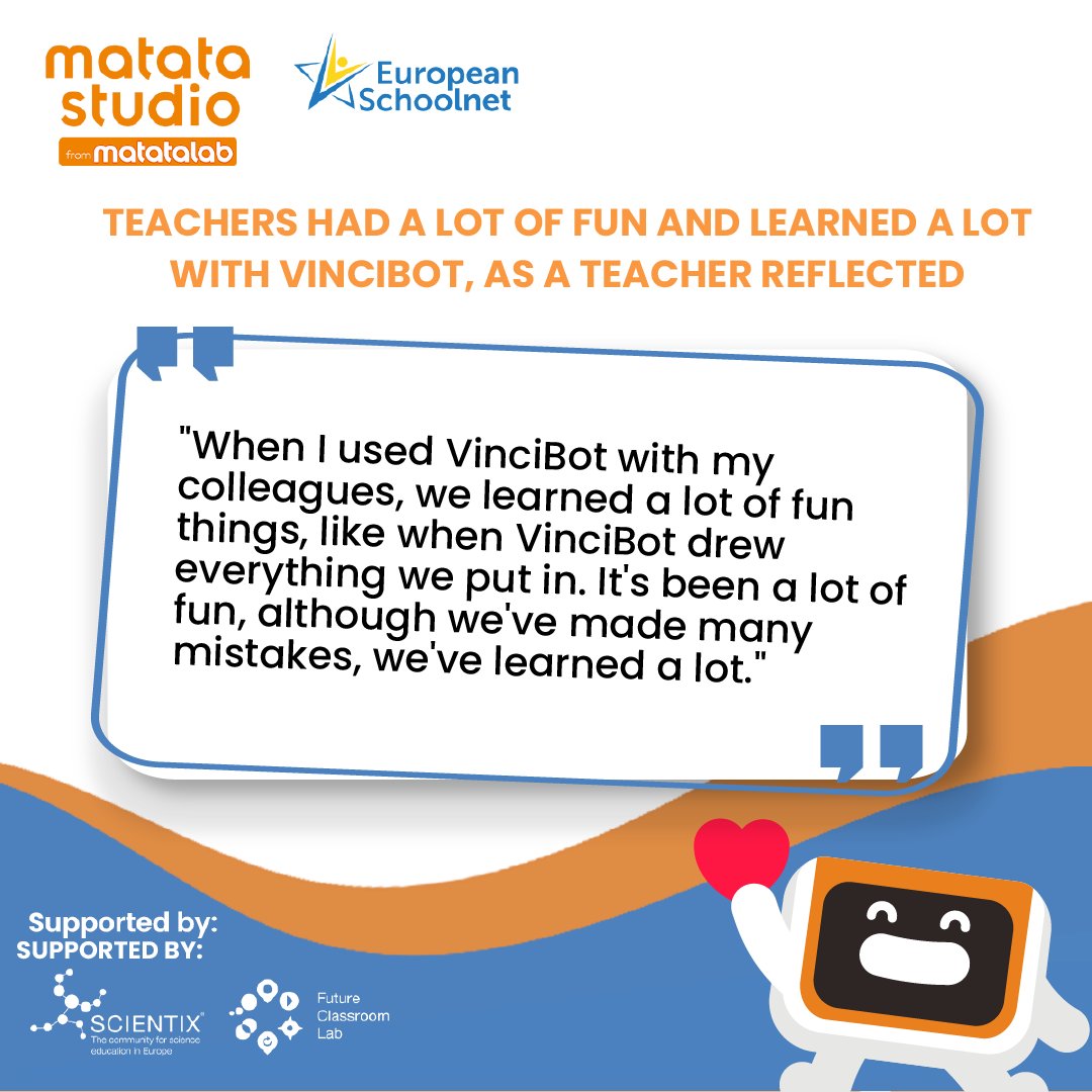 🙌Learning with VinciBot is an exciting journey where you make mistakes and grow, even educators find it just as captivating! 👀 Let's see what they said! #MatataStudio #Matatalab #STEMeducation #STEMkids #STEAM #WhatTheySaid #TryMatataStudio #MatataStudioPilotProgram