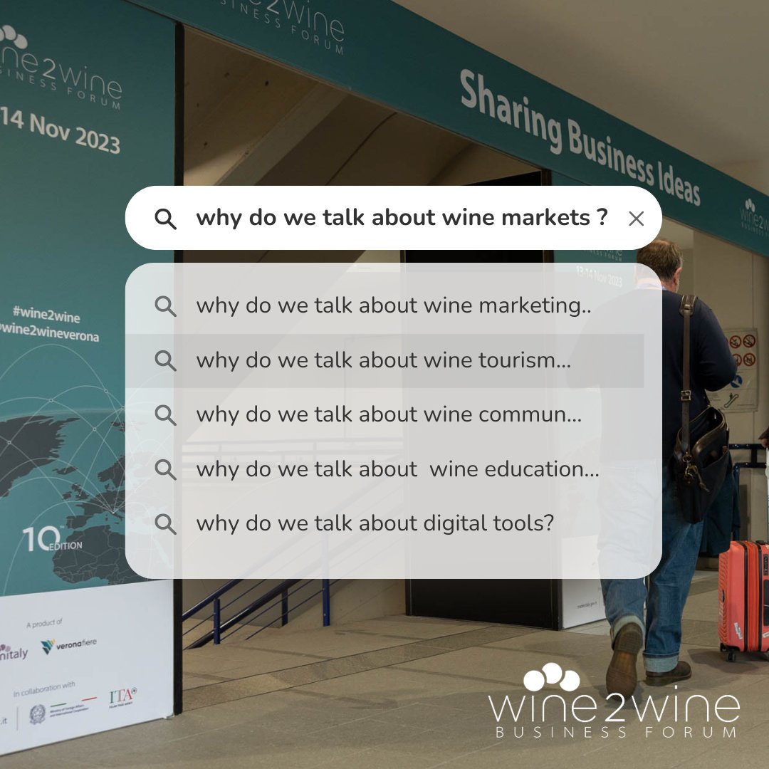 At #wine2wine, examining the dynamics of #internationalmarkets allows participants to navigate an ever-changing landscape. You will gain a comprehensive understanding of current #markettrends and have the opportunity to shape the future trajectory of the wine industry💡🍷