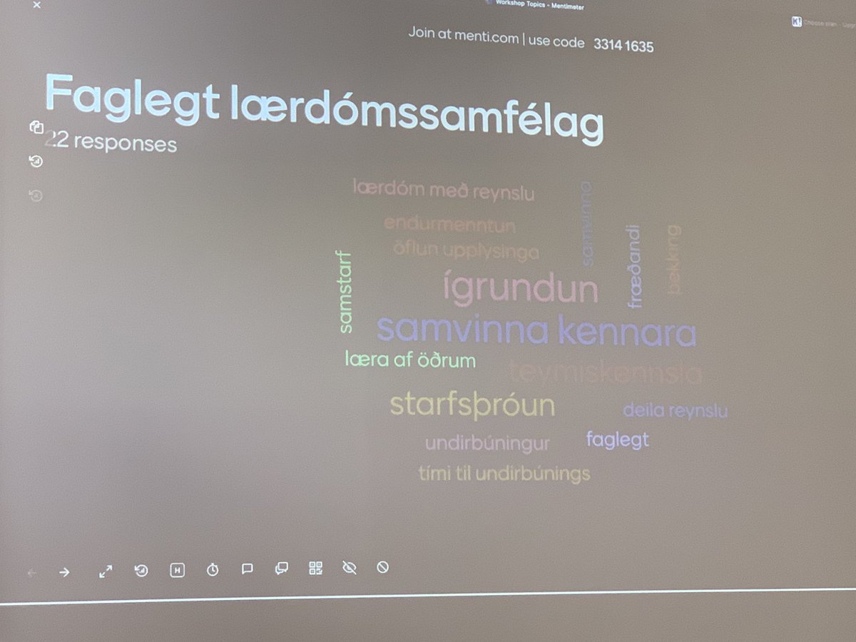 Nemendur í Kennaradeild HA nota mentimeter í kynningu til að virkja samnemendur. @menntaspjall @kenno_ha