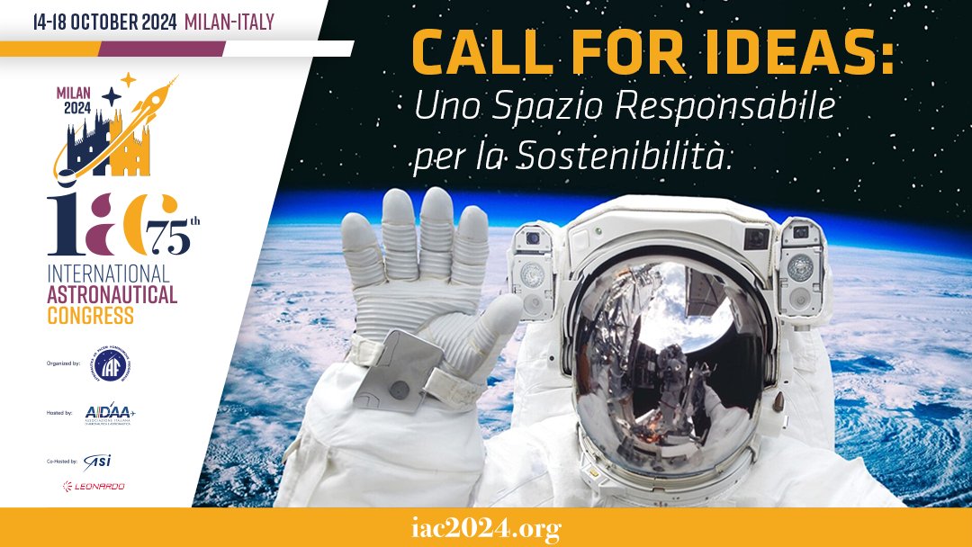 As part of the of #IAC2024, dedicated to the theme 'Responsible Space for Sustainability', @ASI_spazio, in collaboration with @aidaaitaly and #Leonardo, launched a Call for Ideas aimed at students. Discover more: lnrdo.co/3VYnVTY #SustainableLeonardo