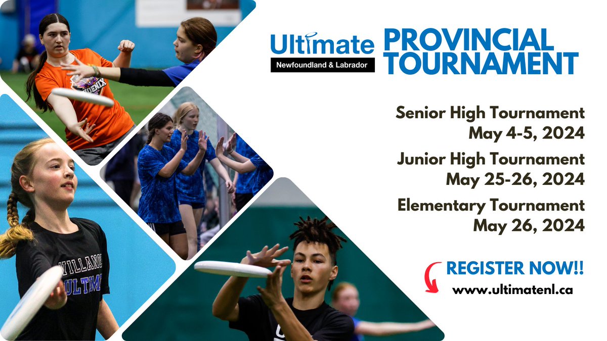 We’re excited for our upcoming 2024 Ultimate NL Provincials! @NLSchools teams can now register here: ultimatenl.ca/2024-ultimate-…
