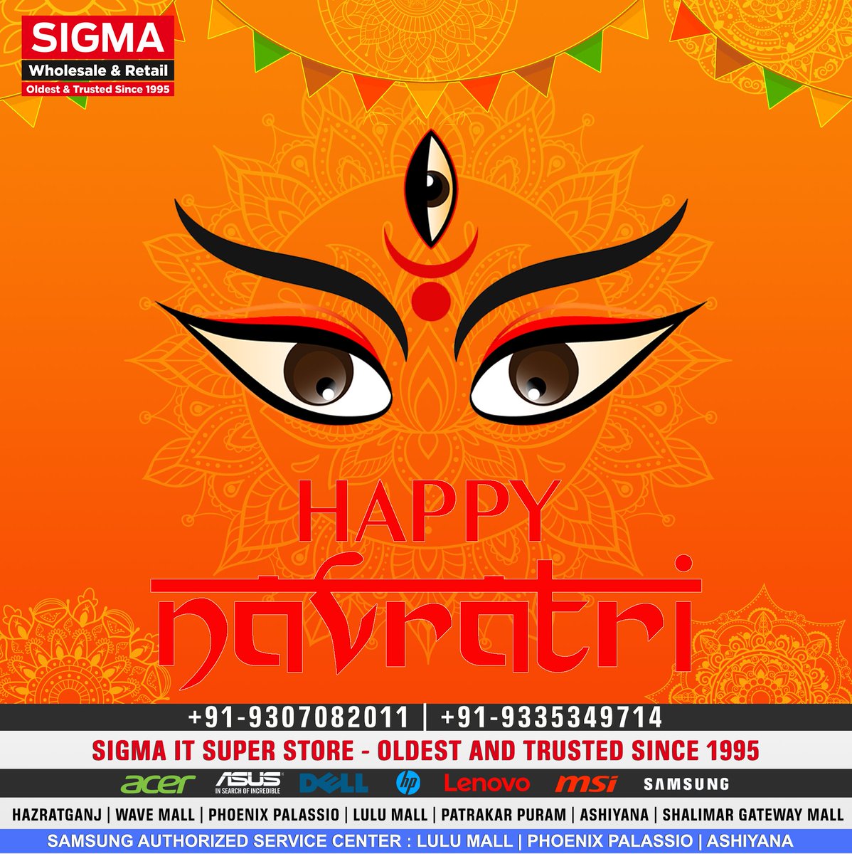 May Durga Ma on this Navratri bless you and your family with immense joy, prosperity, and strength. 

Happy Navratri! Jai Mata Di! 🙏🎉

#HappyNavratri #Navratri #Navratri2024
#SigmaITSuperStore