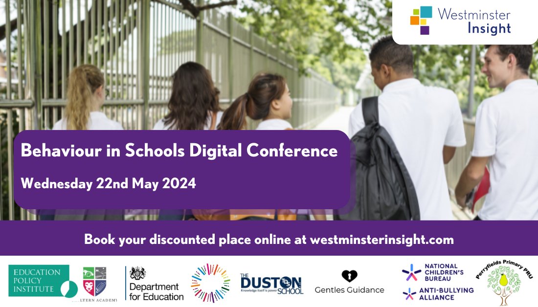 Our Director, Martha Evans, will be speaking at @WMinsightUK's Behaviour in Schools Digital Conference on Wednesday 22nd May 2024. 🙌📱 For 20% discount, please use the code SPKR4237 Book here 👉westminsterinsight.com/conferences-an…… #SchoolBehaviourWM