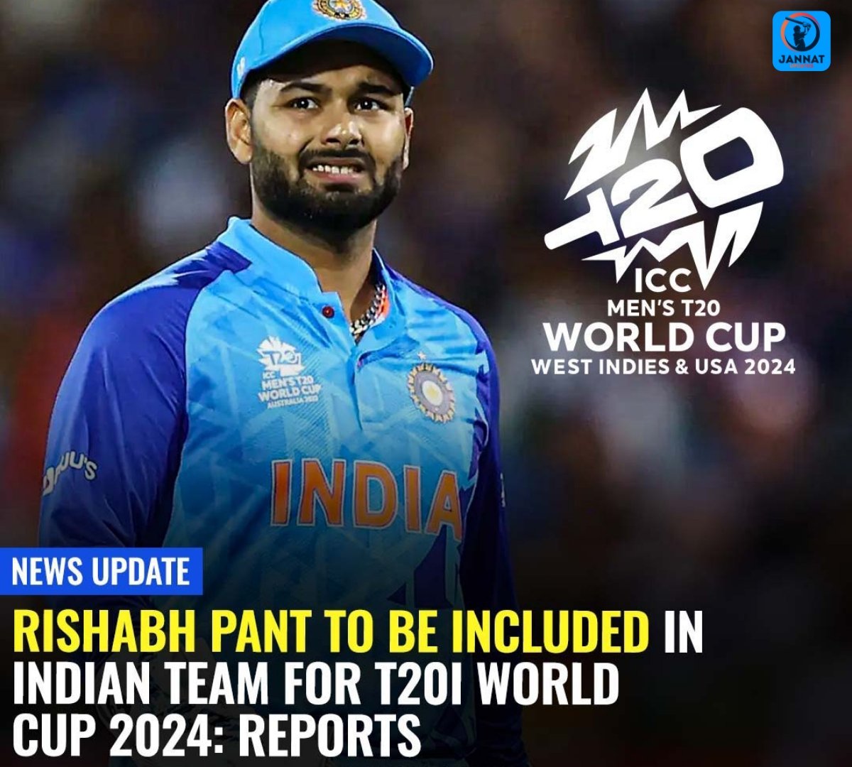 JannatUpdates18's tweet image. As per reports, Rishabh Pant to be included in the T20 World Cup 2024 squad.
.
.
.
.
#jannatupdates #RishabhPanth #PBKSvsSRH #SubhmanGill #ViratKohli #RohitSharma #BrianLara #India #TeamIndia #IndianCricket #teamindia🇮🇳 #T20WorldCup #T20WorldCup2024 #cricketreels #t20squad