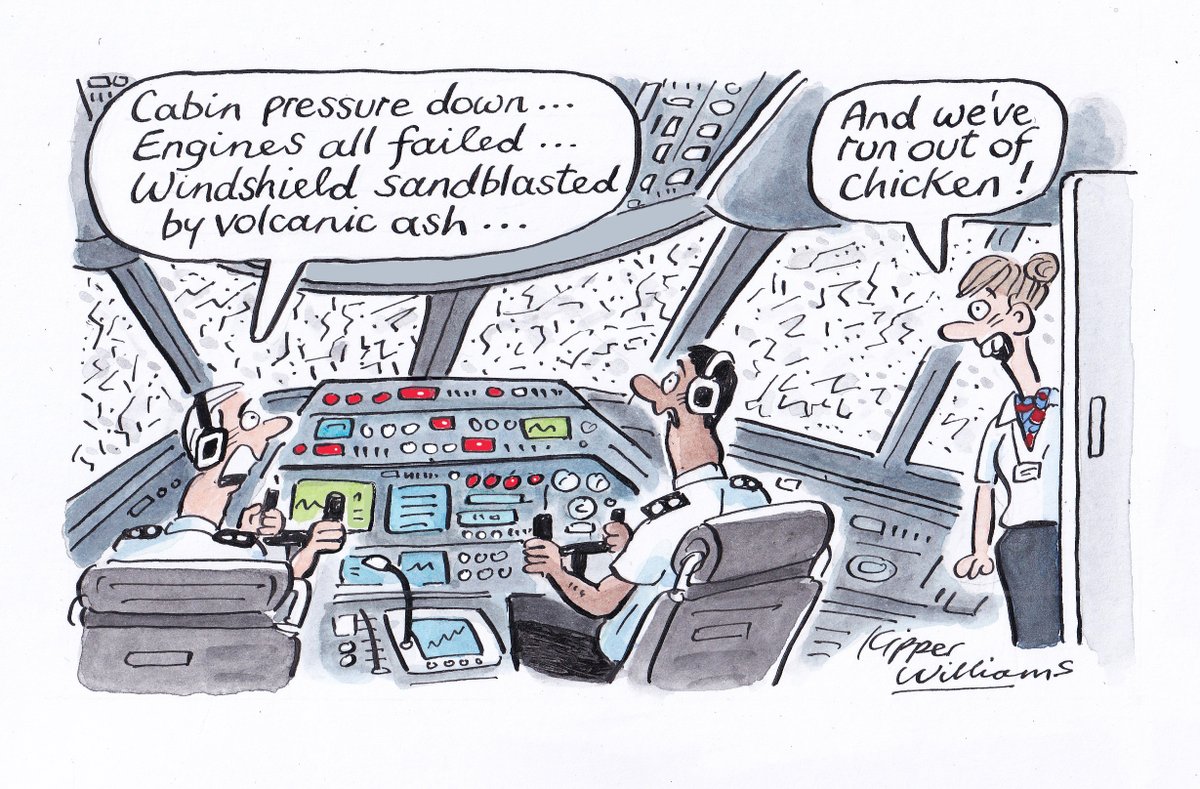 My @EandTmagazine Eccentric Engineer cartoon. June 1982, all four BA Speedbird engines stop..... @JustinPollard