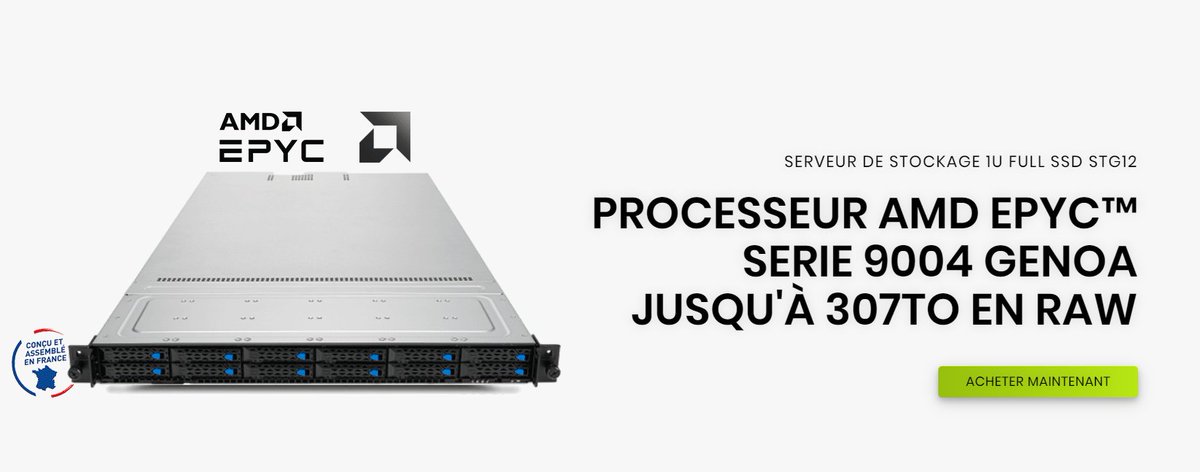 Serveur de stockage 1U full SSD AMD EPYC GENOA serie 9004 et jusqu'à 300To brut , il offre une base solide pour répondre aux exigences croissantes en matière de stockage de données dans un monde numérique en évolution constante

apy-groupe.com/fr/61-serveur-…