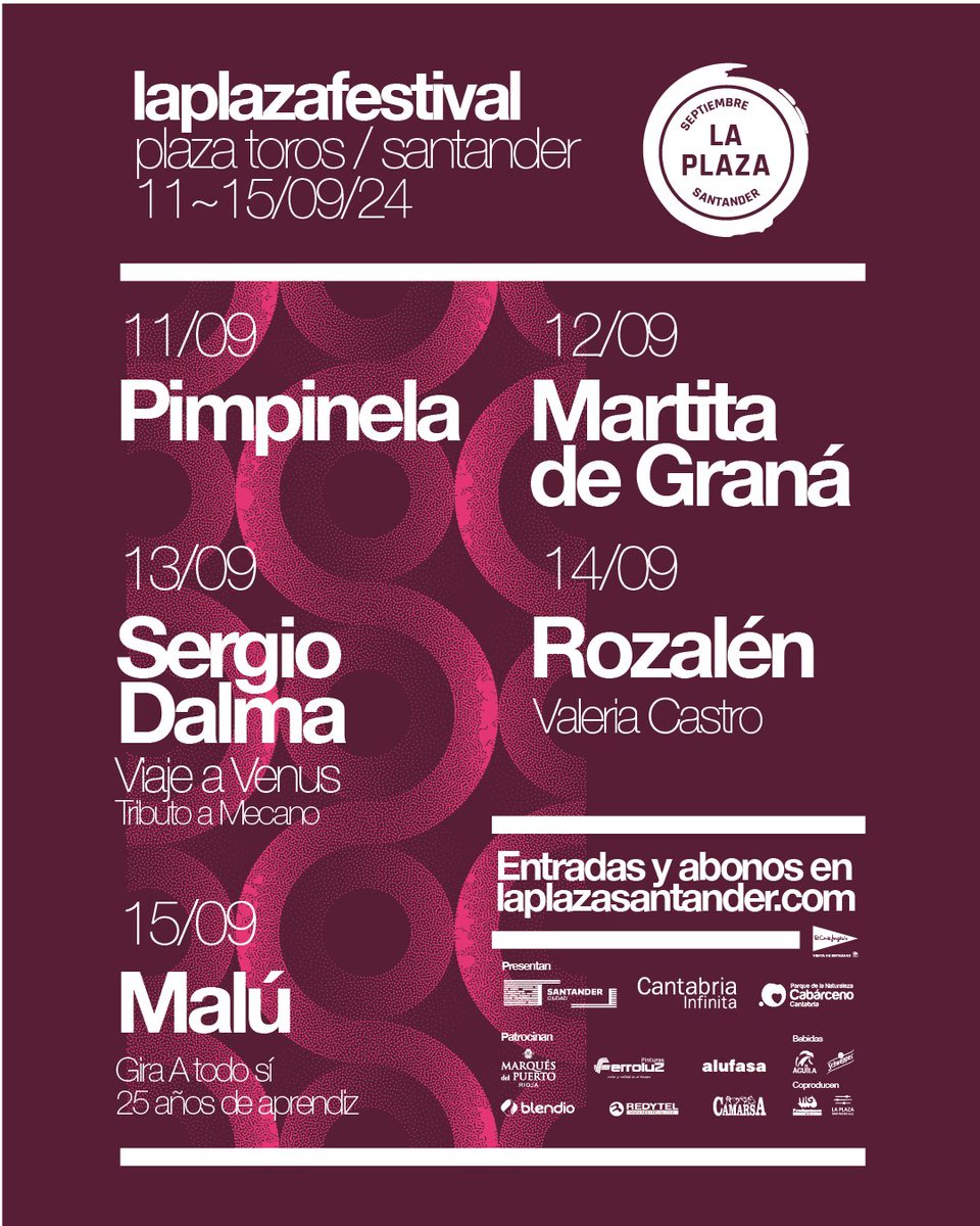 El cartel de la nueva edición de @laplazasantander viene cargado de artistazos y de la mejor música en directo 😎

¿Se te ocurre un plan mejor para las últimas noches de verano?⭐️✨🌌

<a href="/cant_infinita/">Cantabria Infinita</a>  #CantabriaMasXDescubrir #LaPlazaSantander2024 #LaPlazaSantander24