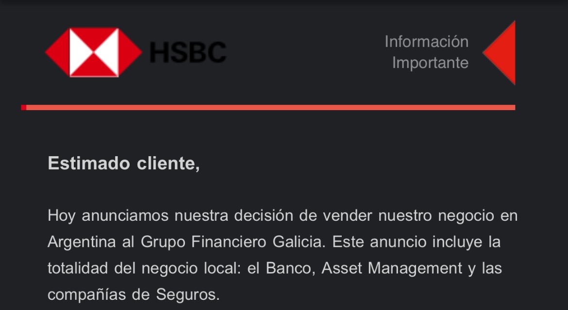 El HSBC confirma que se va del país.
#ElPeorPresidenteDeLaHistoria