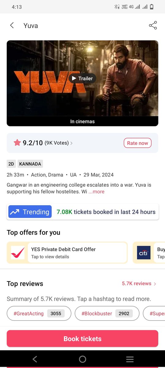 7k tickets soldout 💥💥 

#Yuva #YuvaRajkumar
#AvataraPurusha2